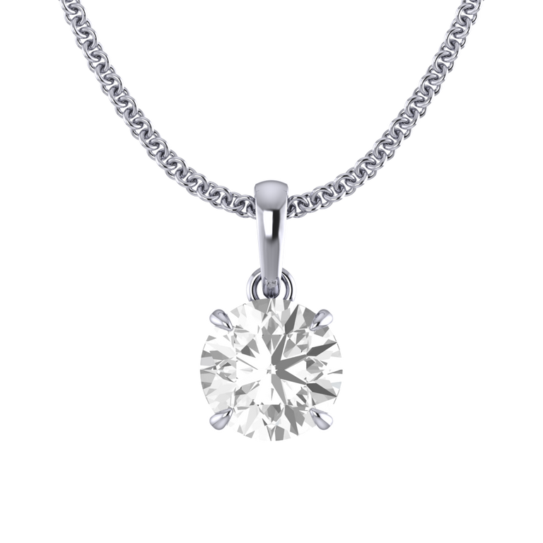 Solitaire Solar Diamond Pendant Necklace