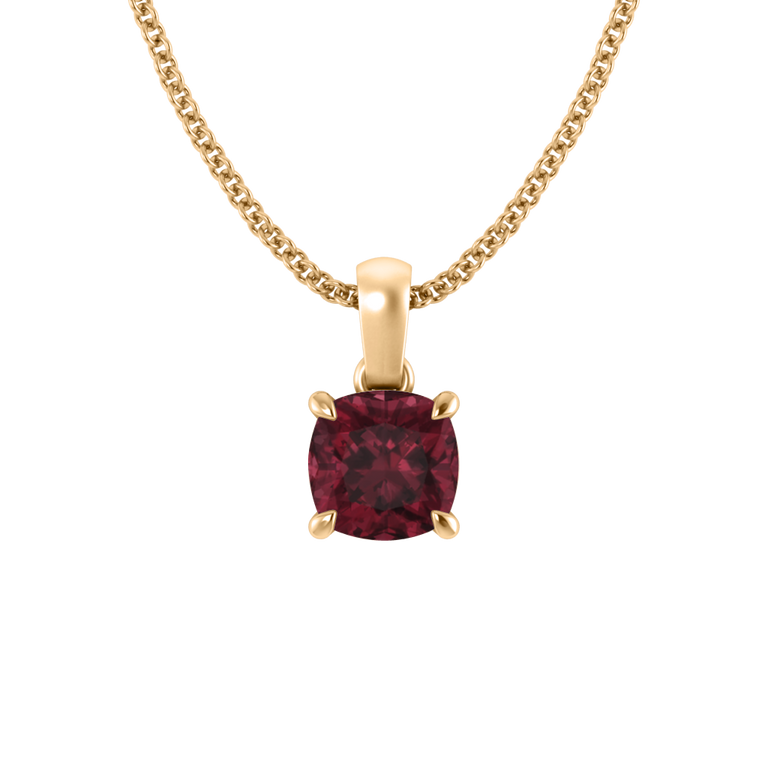 Solitaire Garnet Pendant Necklace