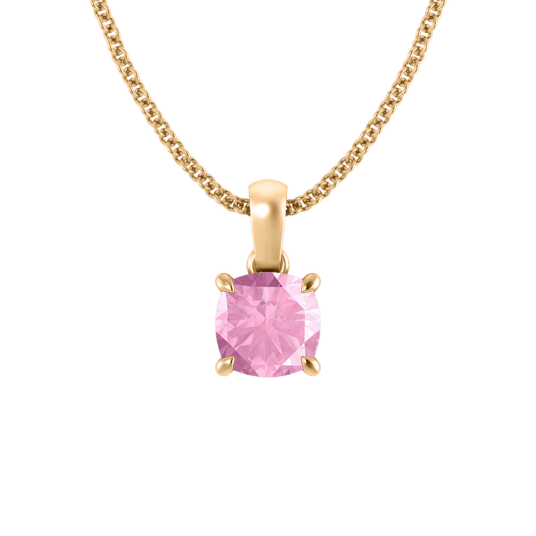 Solitaire Pink Sapphire Pendant Necklace