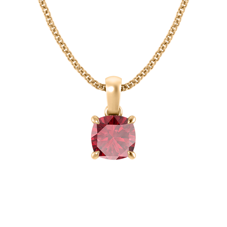 Solitaire Ruby Pendant Necklace