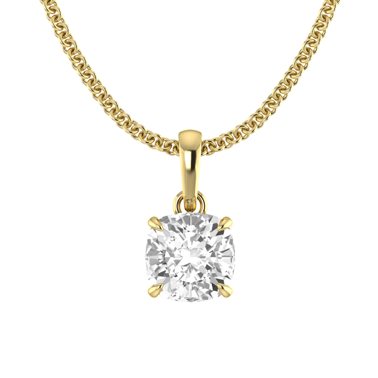Solitaire Solar Diamond Pendant Necklace