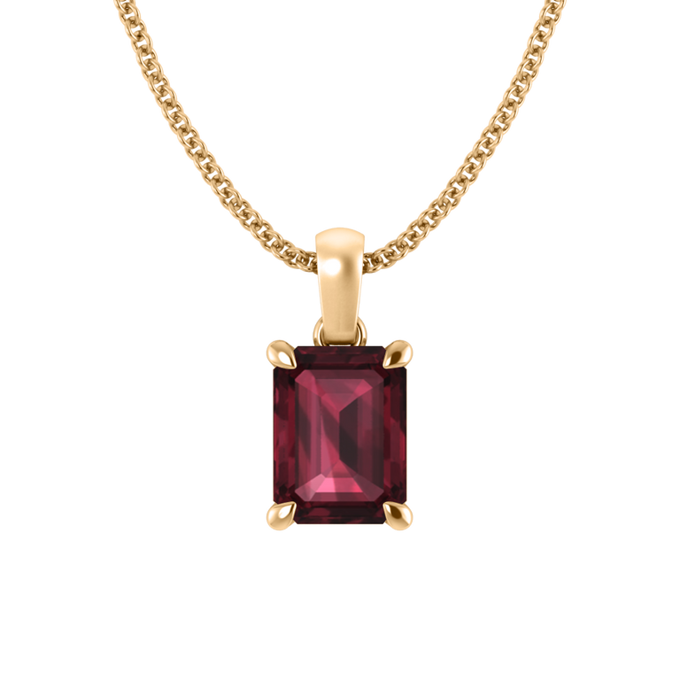 Solitaire Garnet Pendant Necklace