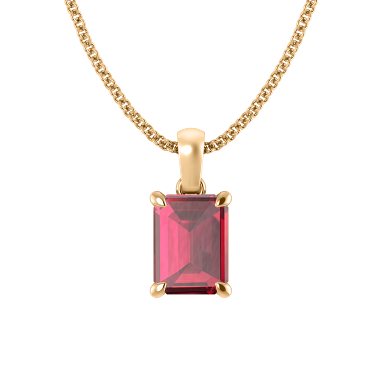 Solitaire Ruby Pendant Necklace