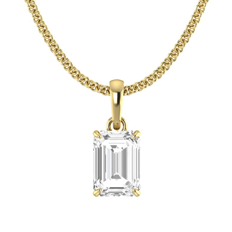 Solitaire Solar Diamond Pendant Necklace