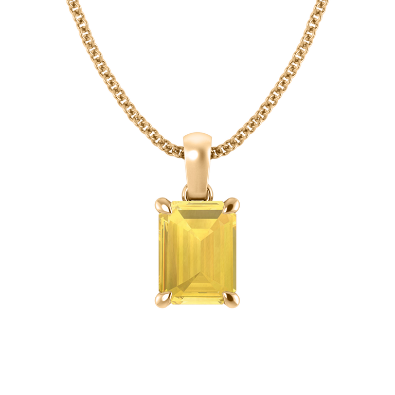 Solitaire Yellow Sapphire Pendant Necklace