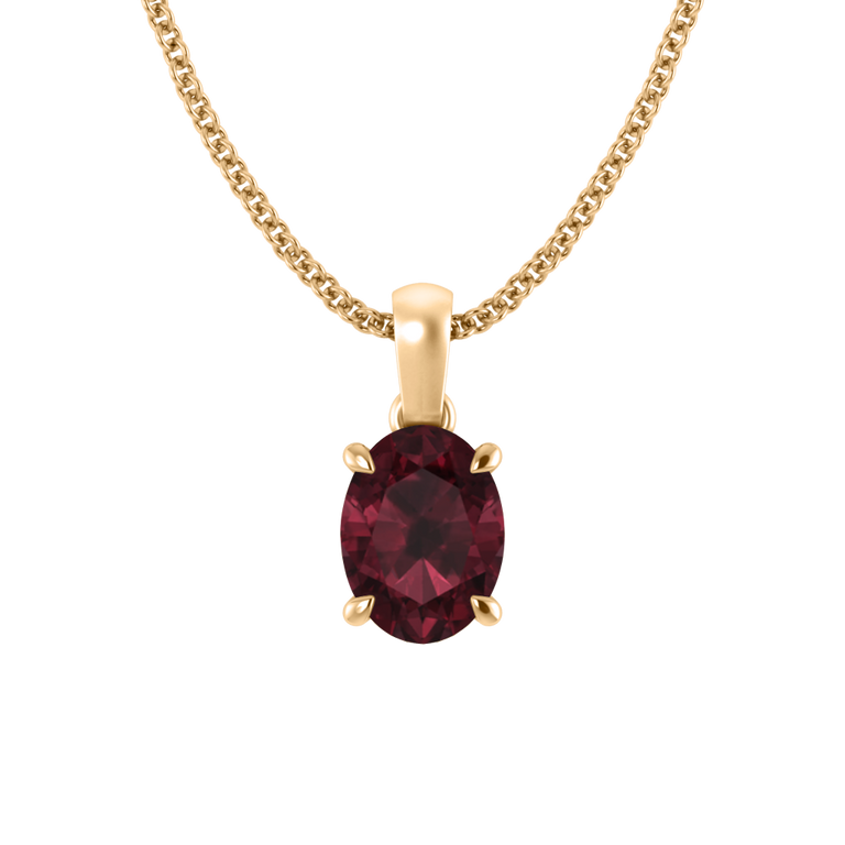 Solitaire Garnet Pendant Necklace