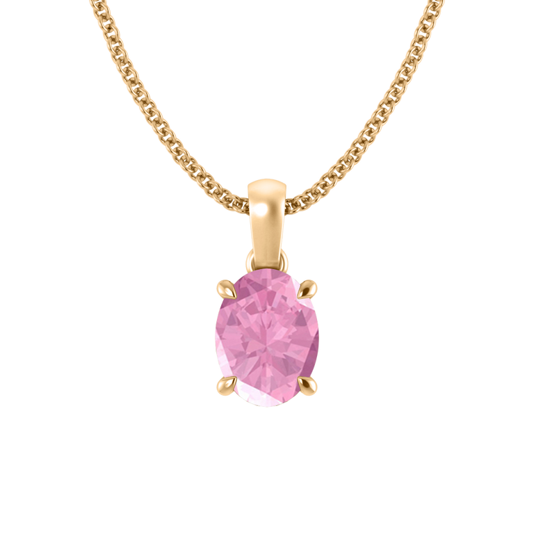 Solitaire Pink Sapphire Pendant Necklace