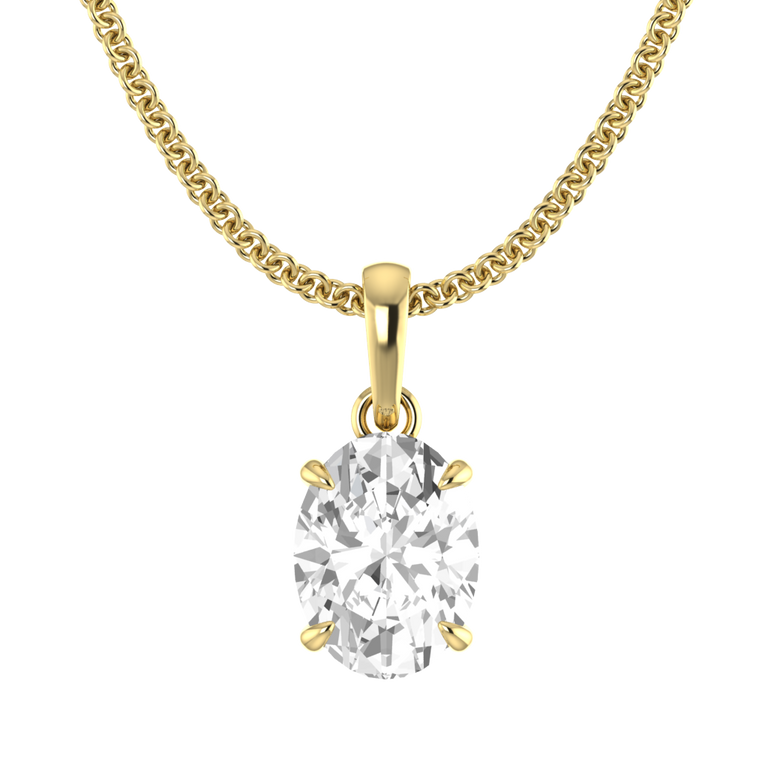 Solitaire Solar Diamond Pendant Necklace