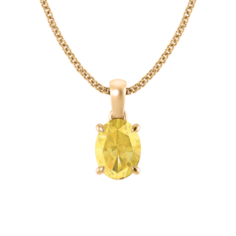 Solitaire Yellow Sapphire Pendant Necklace