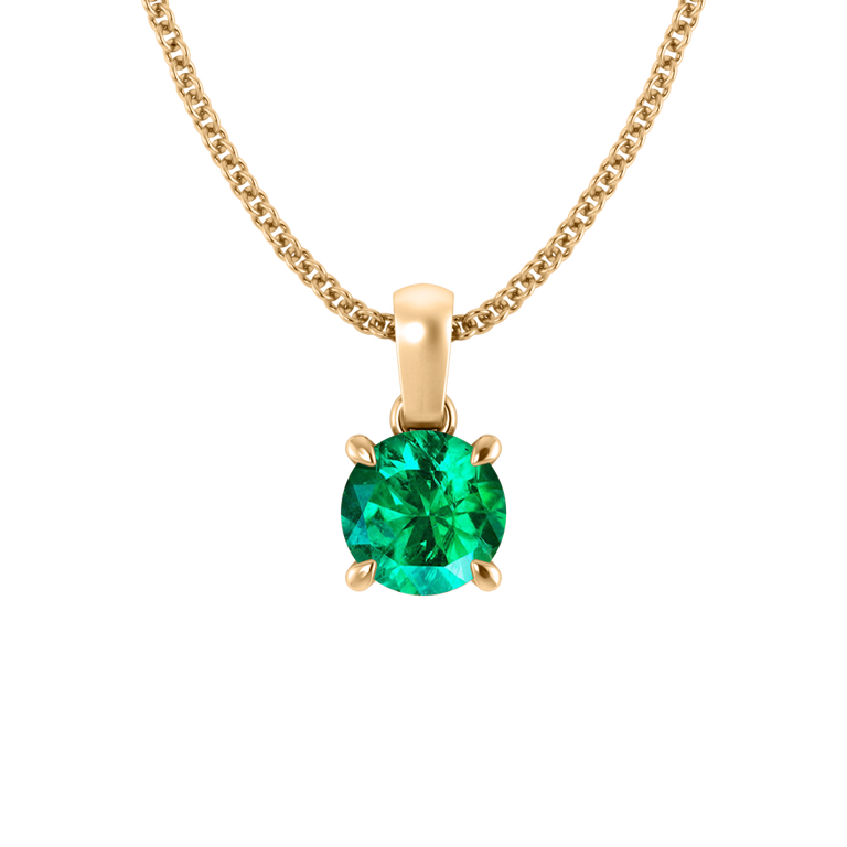 Solitaire Emerald Pendant Necklace