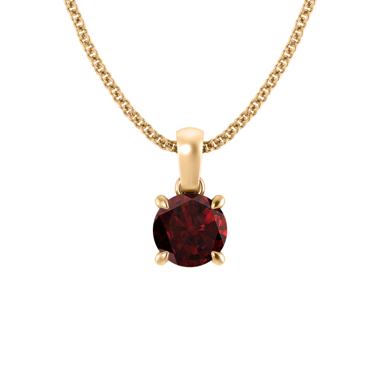 Solitaire Garnet Pendant Necklace