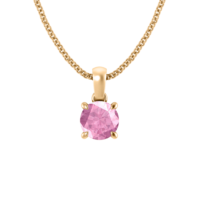 Solitaire Pink Sapphire Pendant Necklace