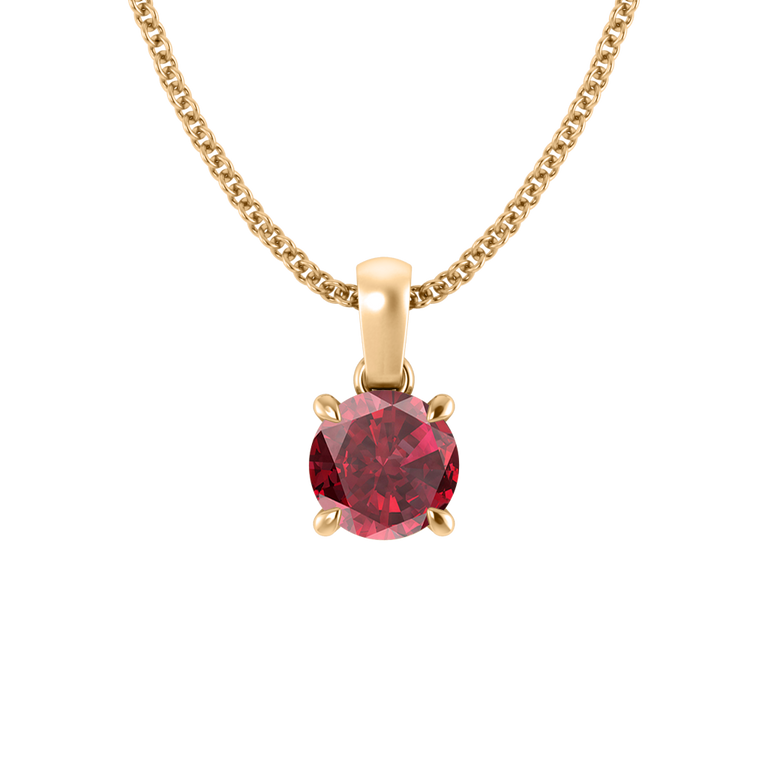 Solitaire Ruby Pendant Necklace