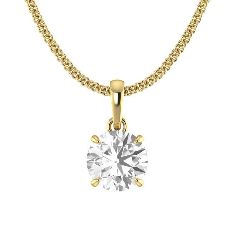 Solitaire Solar Diamond Pendant Necklace