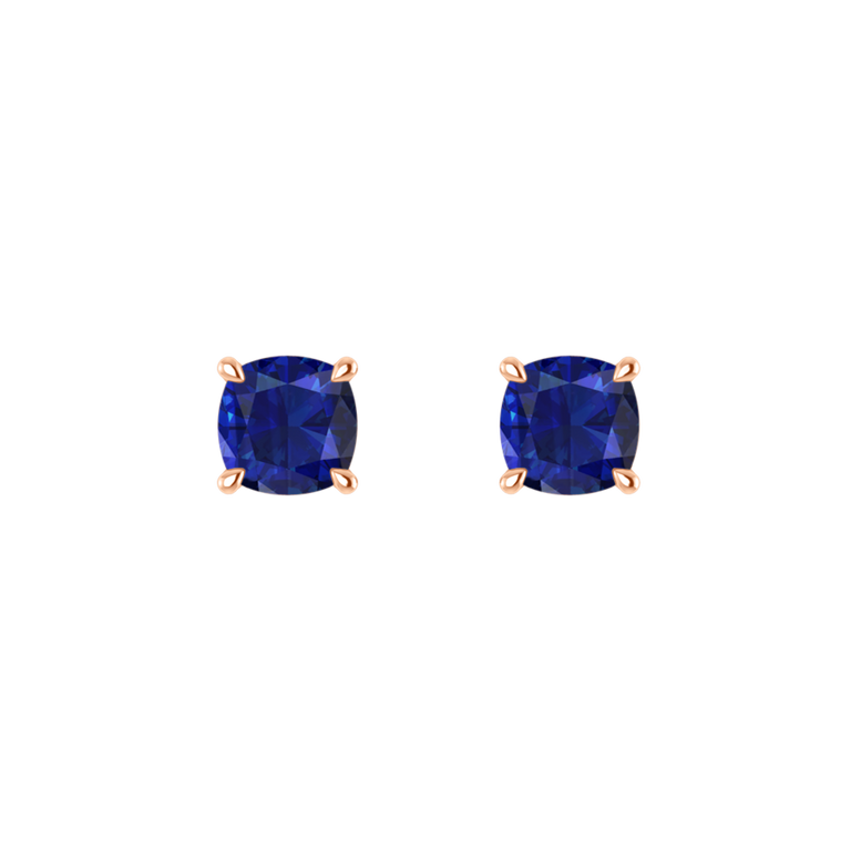 Solitaire Stud Blue Sapphire Earrings
