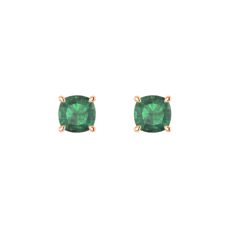 Solitaire Stud Emerald Earrings