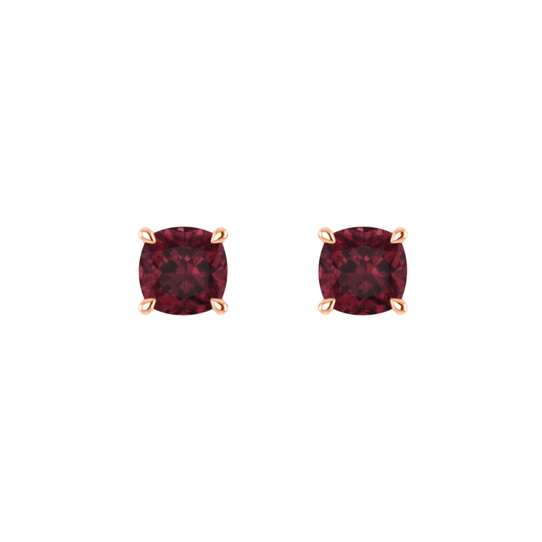 Solitaire Stud Garnet Earrings