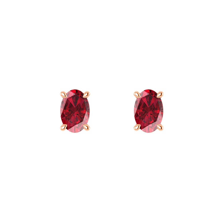 Solitaire Stud Ruby Earrings
