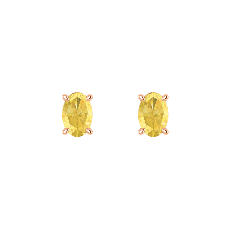 Solitaire Stud Yellow Sapphire Earrings