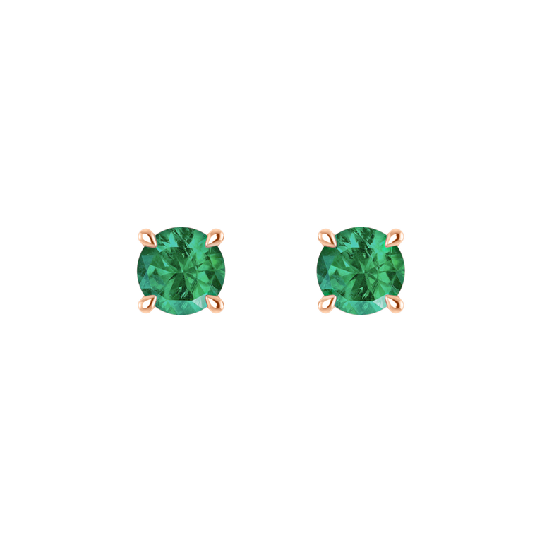 Solitaire Stud Emerald Earrings