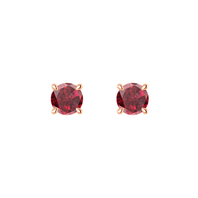 Solitaire Stud Ruby Earrings