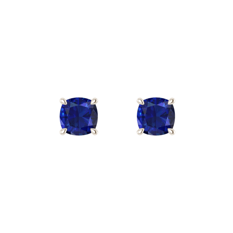 Solitaire Stud Blue Sapphire Earrings