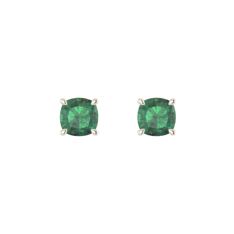 Solitaire Stud Emerald Earrings