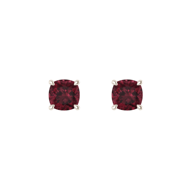 Solitaire Stud Garnet Earrings