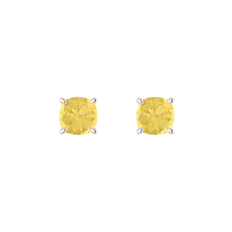 Solitaire Stud Yellow Sapphire Earrings