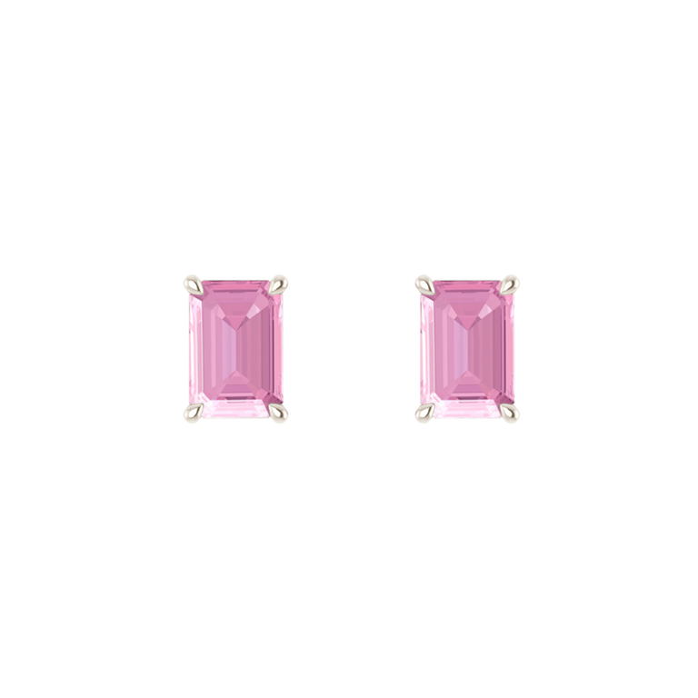 Solitaire Stud Pink Sapphire Earrings