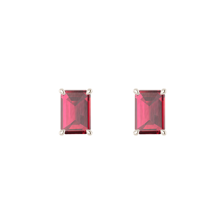 Solitaire Stud Ruby Earrings