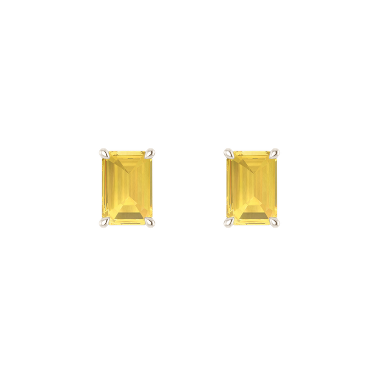 Solitaire Stud Yellow Sapphire Earrings