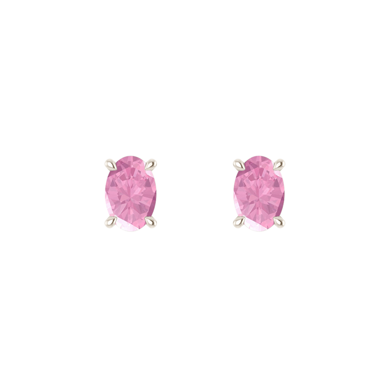 Solitaire Stud Pink Sapphire Earrings