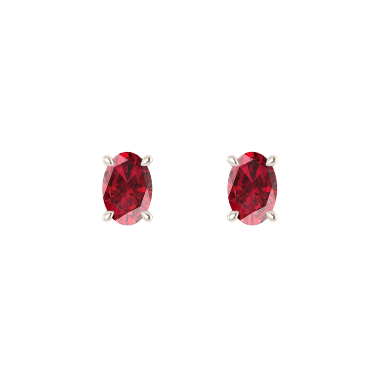 Solitaire Stud Ruby Earrings