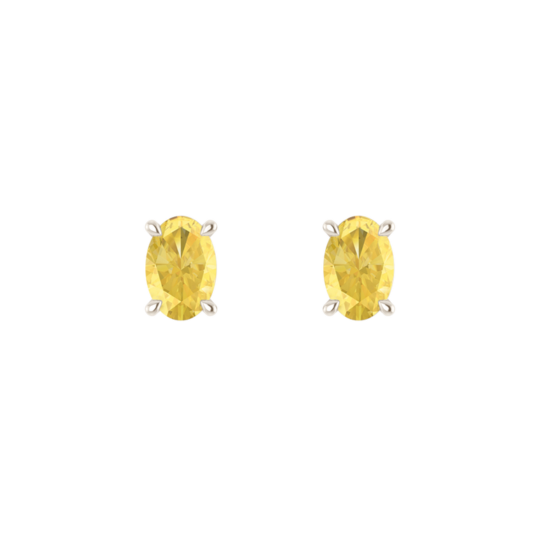 Solitaire Stud Yellow Sapphire Earrings