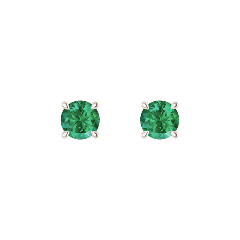 Solitaire Stud Emerald Earrings