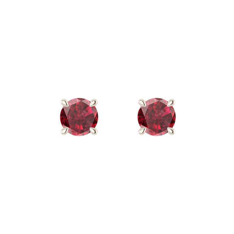 Solitaire Stud Ruby Earrings