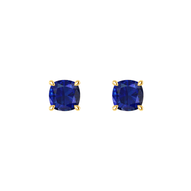 Solitaire Stud Blue Sapphire Earrings