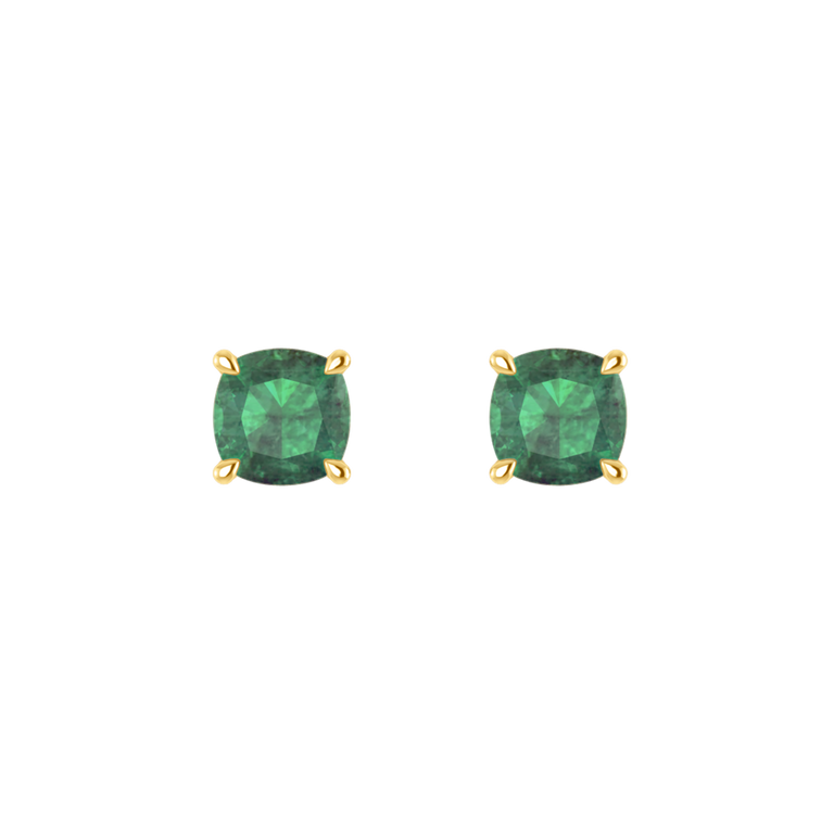 Solitaire Stud Emerald Earrings