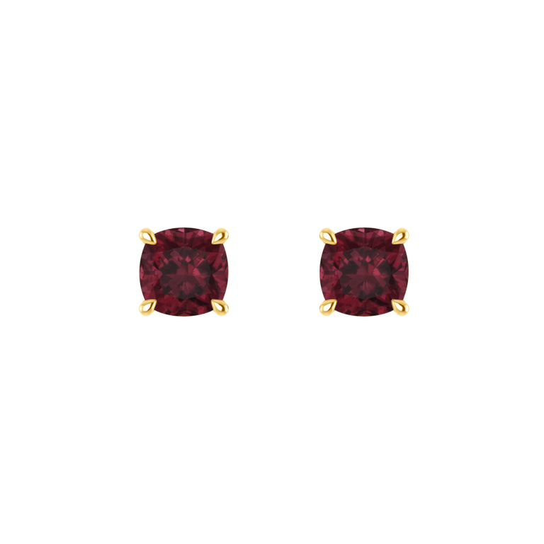 Solitaire Stud Garnet Earrings