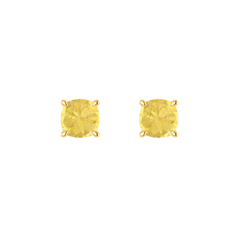Solitaire Stud Yellow Sapphire Earrings