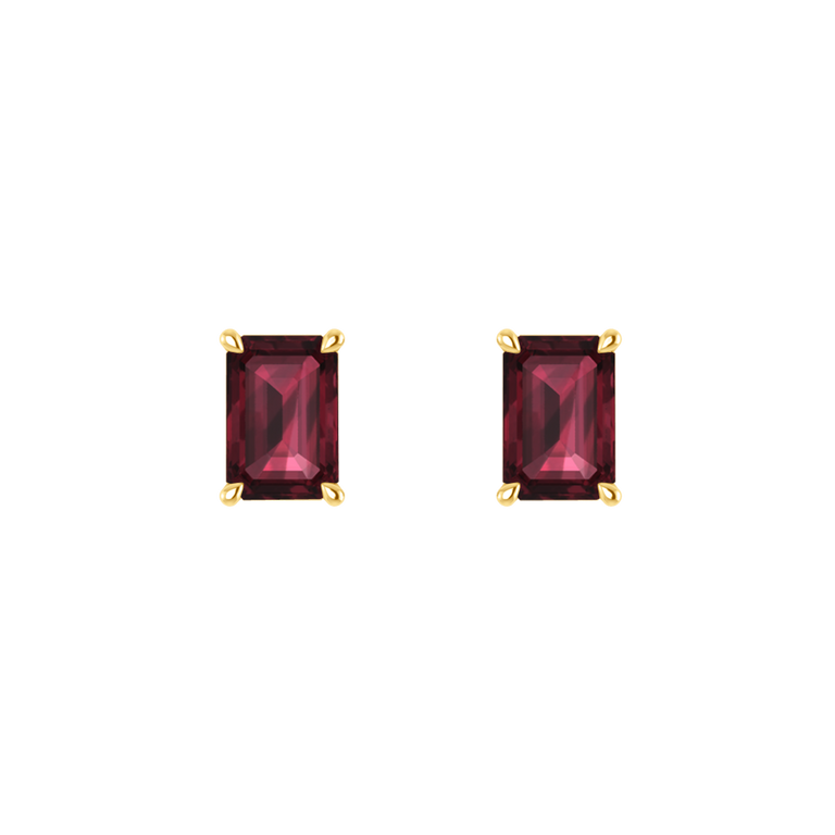 Solitaire Stud Garnet Earrings