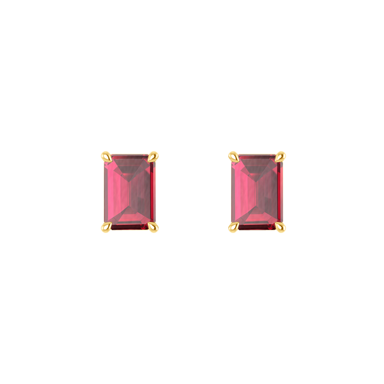Solitaire Stud Ruby Earrings
