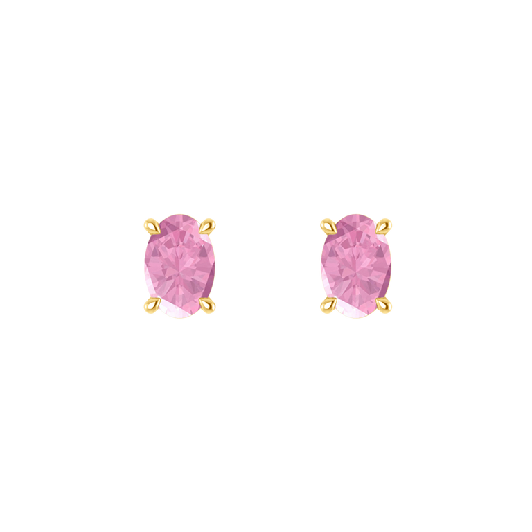 Solitaire Stud Pink Sapphire Earrings