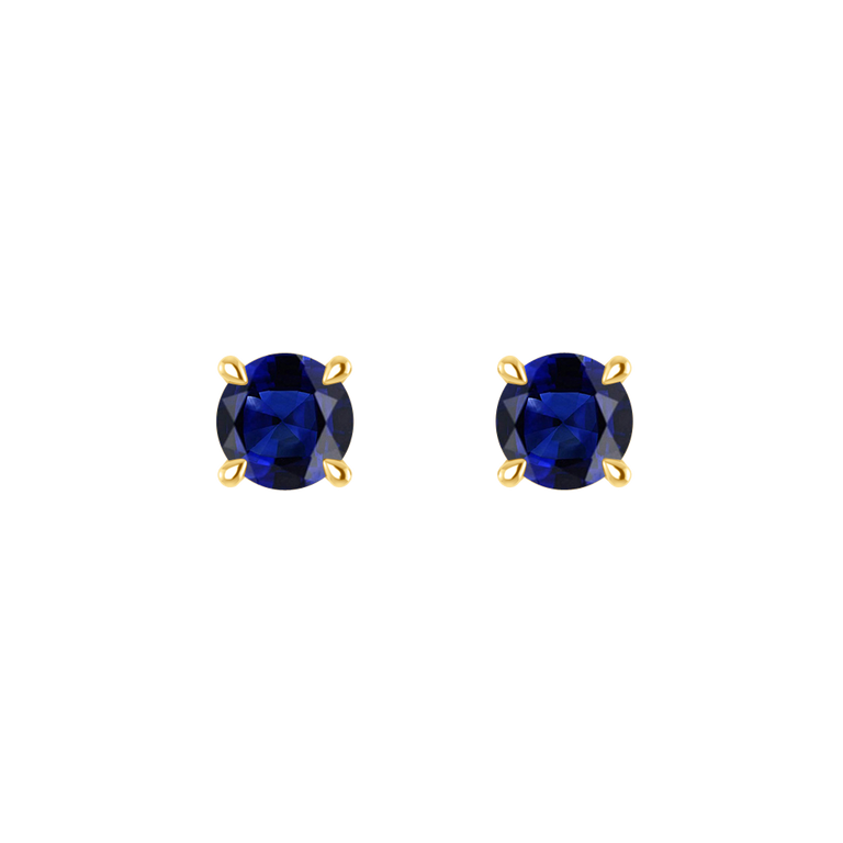 Solitaire Stud Blue Sapphire Earrings
