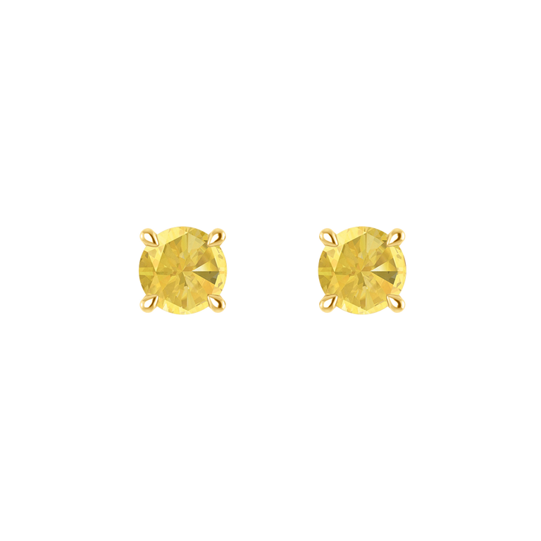 Solitaire Stud Yellow Sapphire Earrings