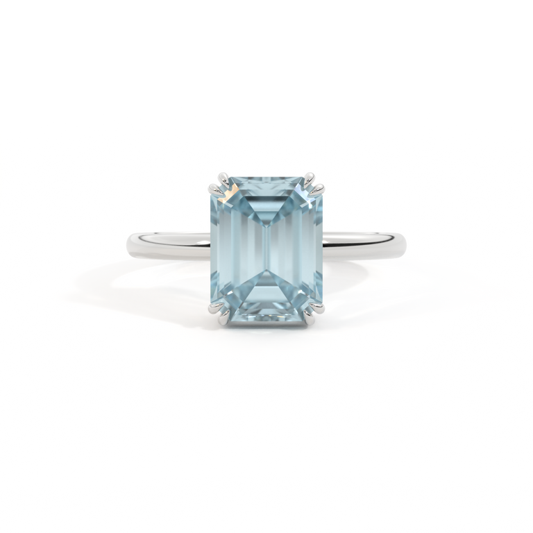 Treasure Box Solitaire Emerald Aquamarine Platinum Biggest