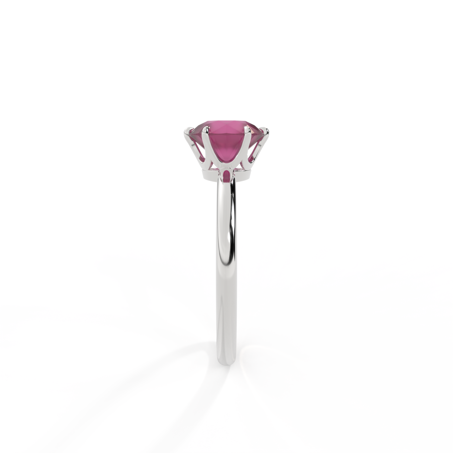 Fenton - Solitaire Round Ruby Platinum Ring