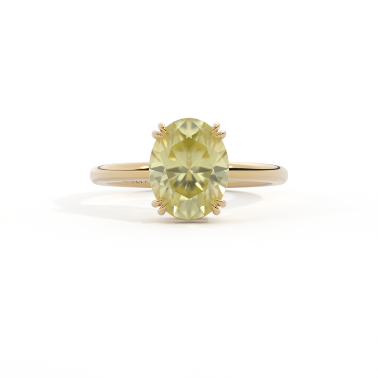 Solitaire Oval Yellow Sapphire 18K Yellow Gold Ring