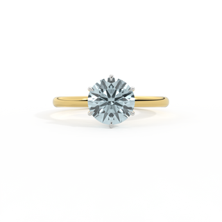 Treasure Box Solitaire Round Aquamarine 18K Yellow Gold Original